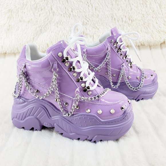 Space Candy Platform Lilac Purple Hidden Wedge Sneaker RESTOCKED - Picture 5 of 17